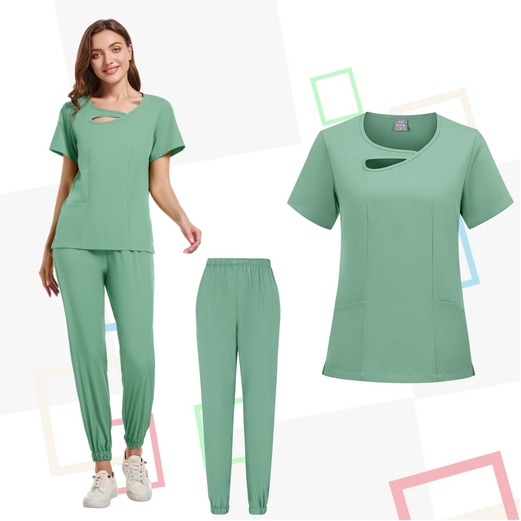 Summer Lightweight, Stretchy, Quick-drying Nurse Uniform Set