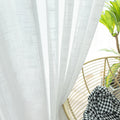 Big Belly Hemp Gauze Blackout Curtains Simple White Screens Living Room Balcony Bay Window