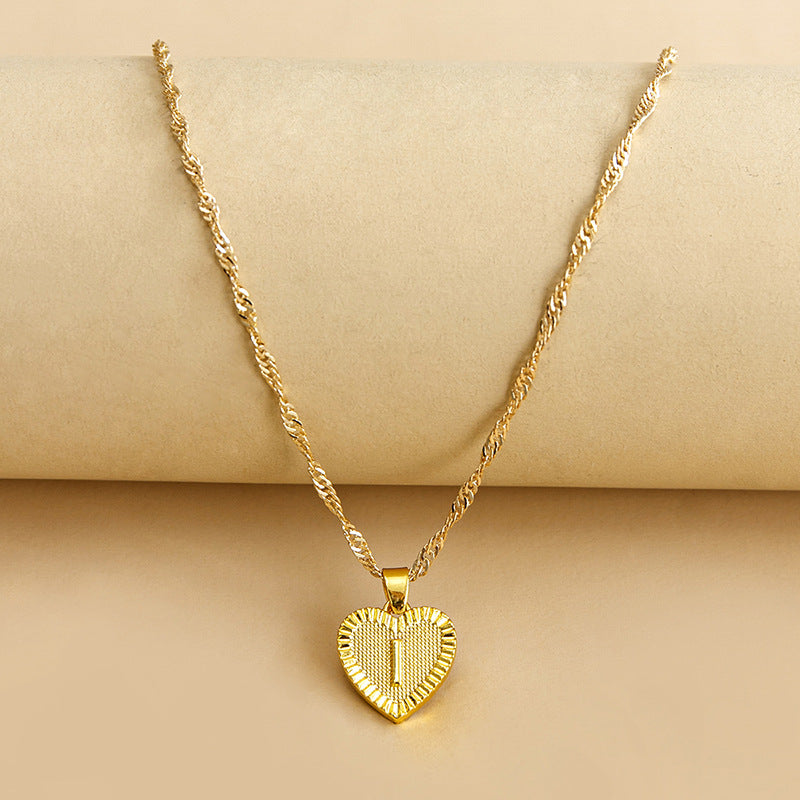 26 English Initial Letter Pendant Necklaces For Women