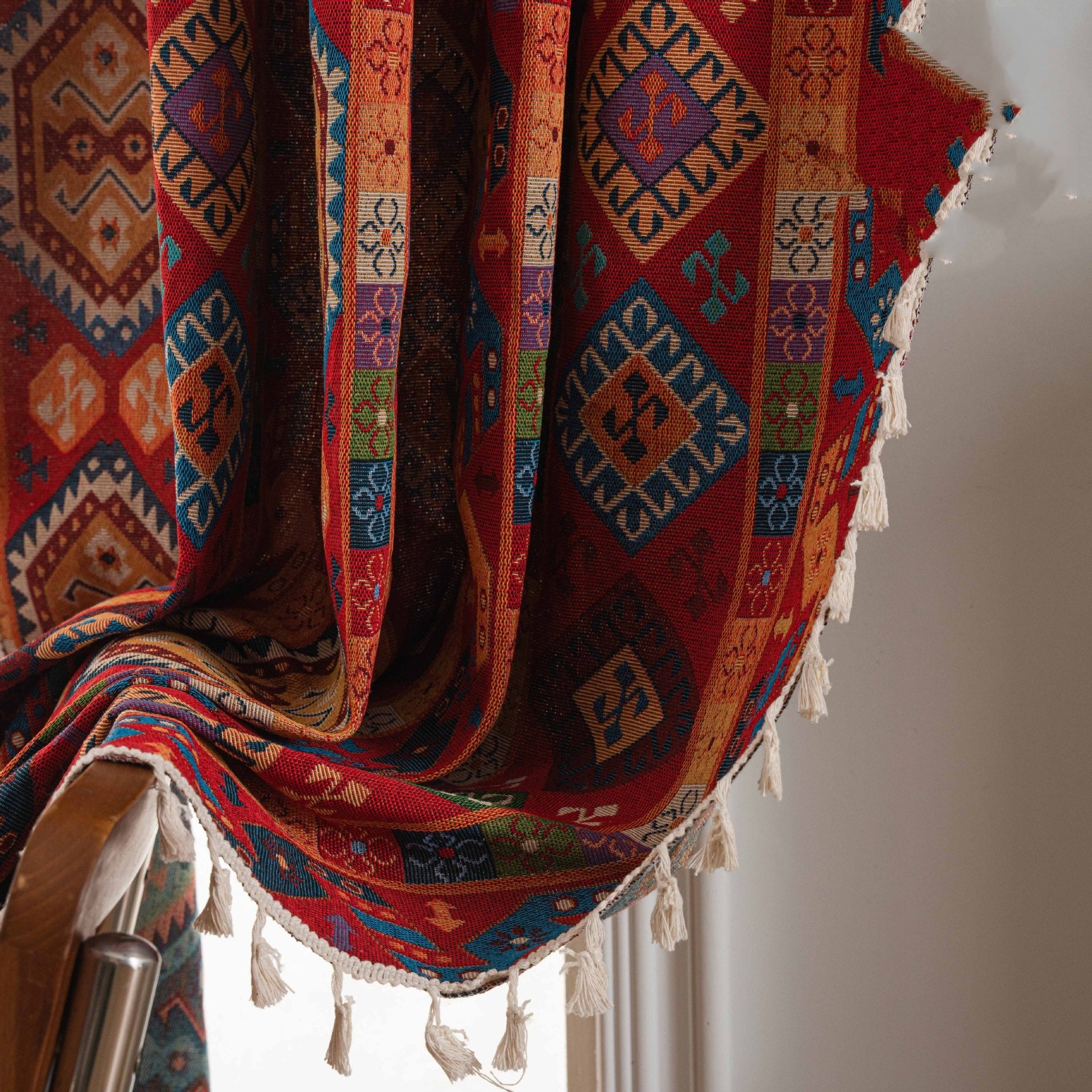 American Style Tassel Curtains For Bedroom, Living Room, Balcony, Ready-made Curtains