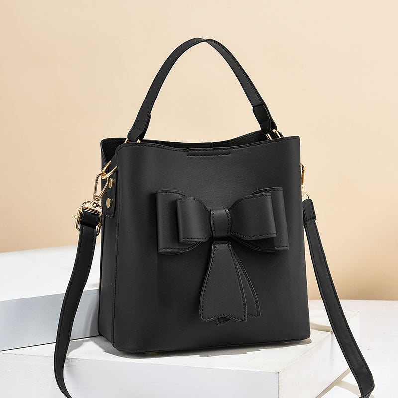 Classic Bucket Bow Women's Crossbody Bag - Large Capacity Portable Women's Handbag