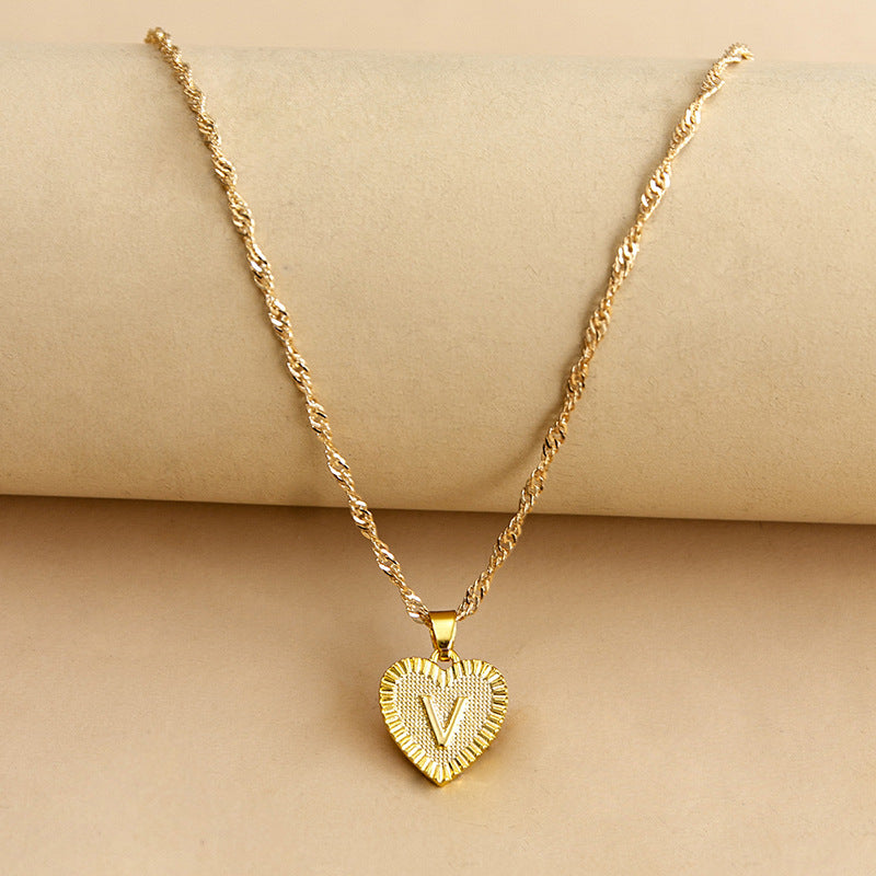 26 English Initial Letter Pendant Necklaces For Women