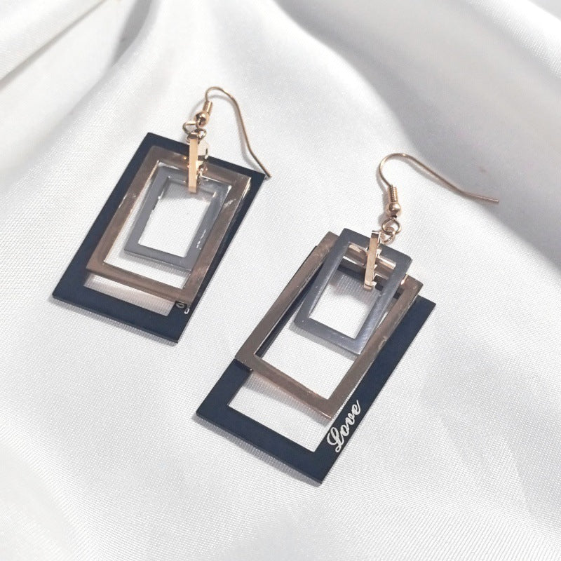 Diamond-studded Zircon Fan-shaped Flower Tassel Earrings