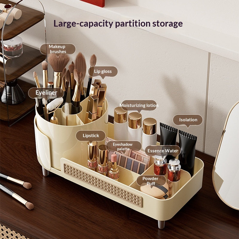 High-end Rotatable Cosmetic Organizer For The Desk