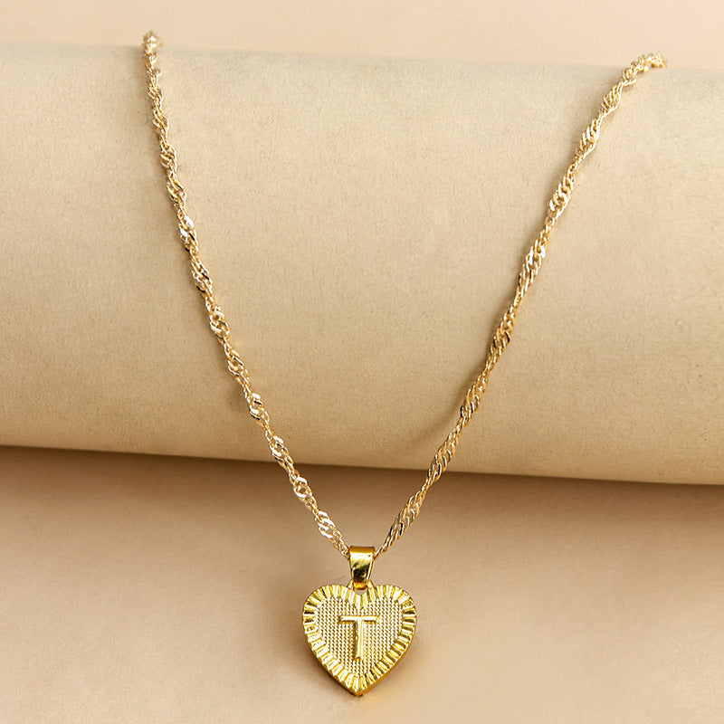 26 English Initial Letter Pendant Necklaces For Women