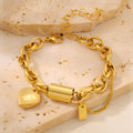Versatile Titanium Bracelet With A Heart-shaped Pendant