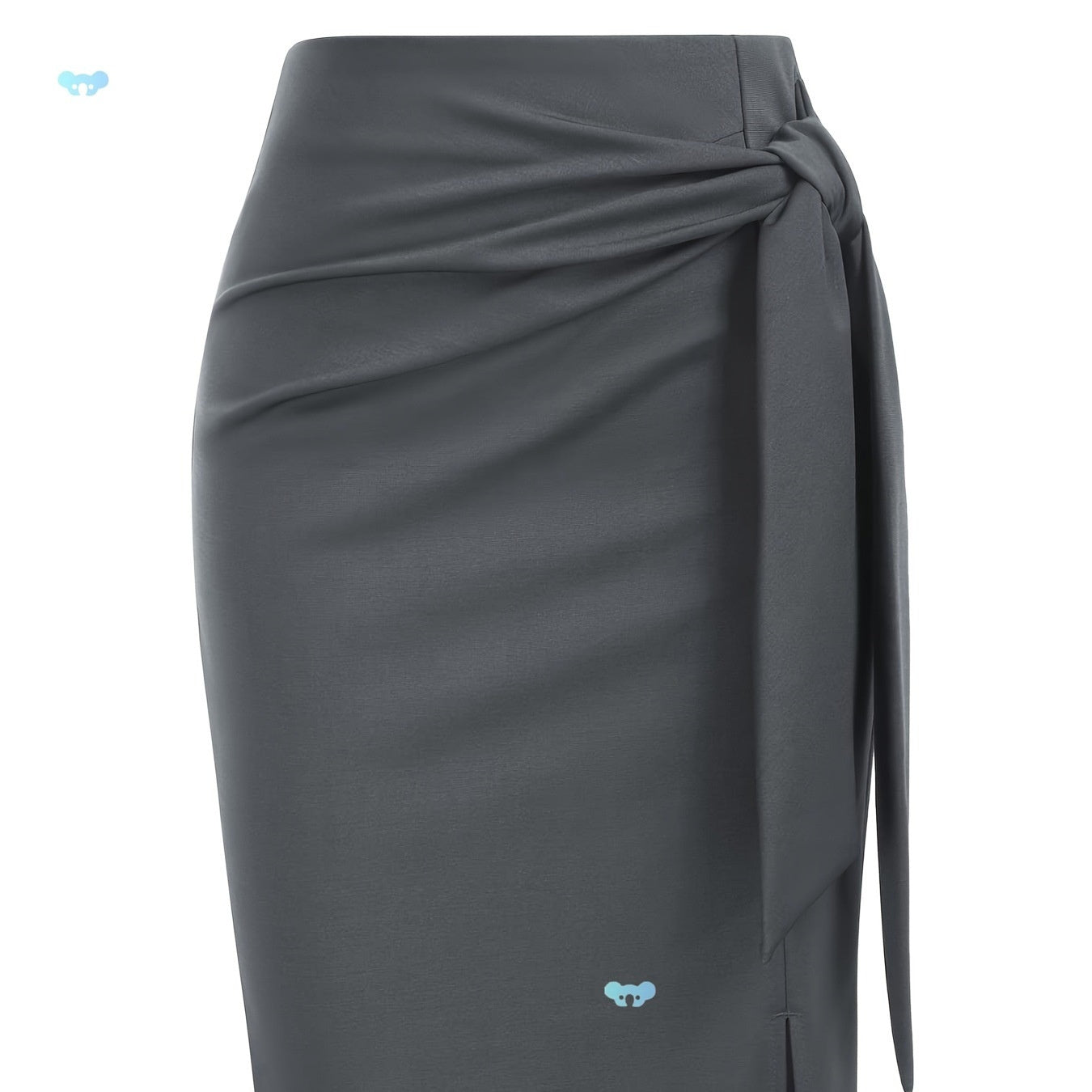 Elegant Monochrome High-waisted Knee-length Skirt For Women