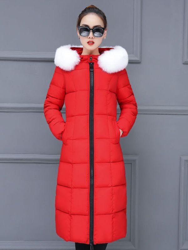 Korean-style Extended Over-the-knee Down Cotton Coat