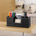 Simple Leather Stationery Organizer Pen Holder