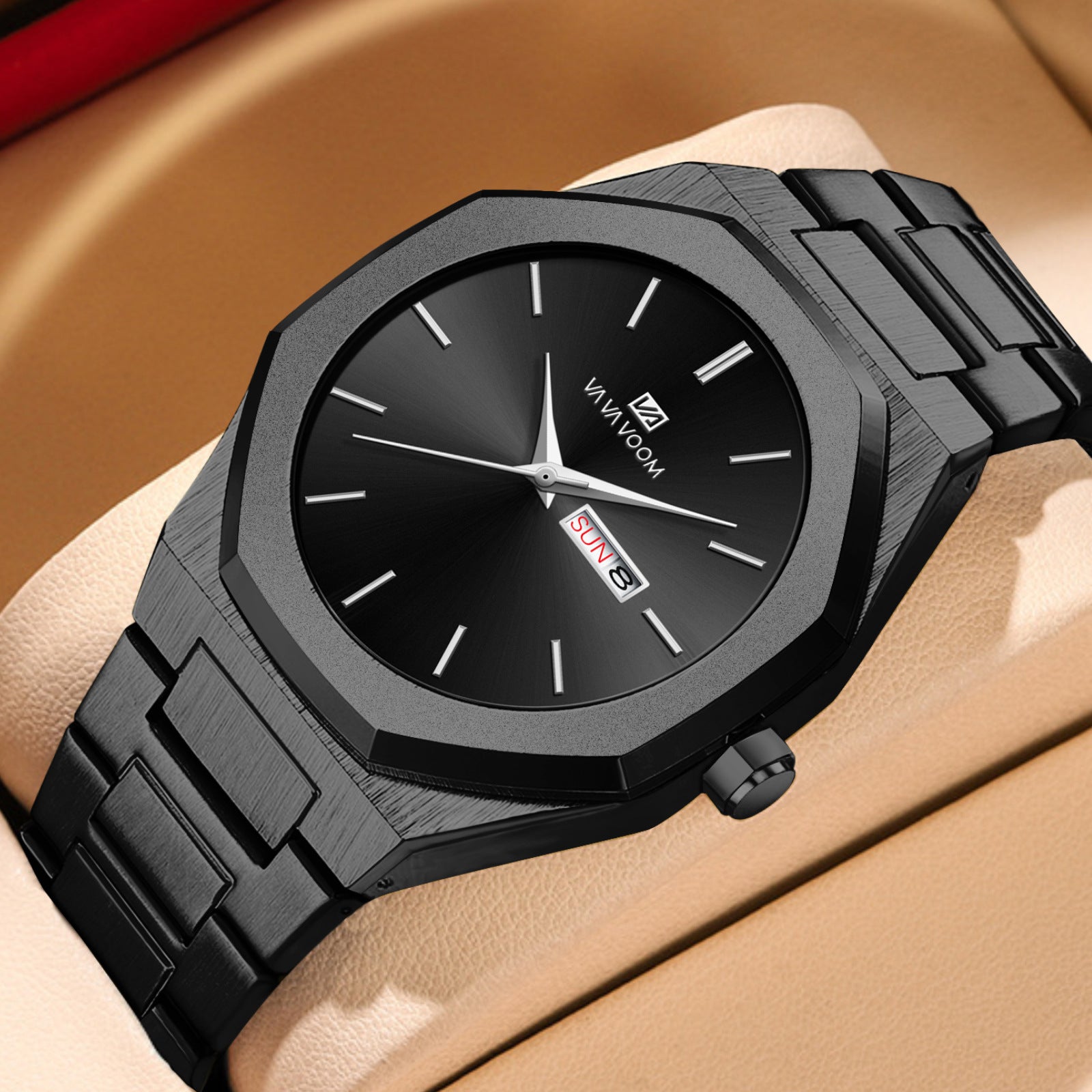 Business-Casual Steel-Chain Mens Watch