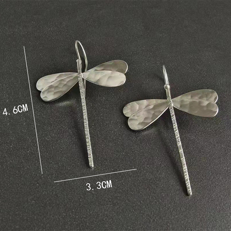 Vintage 3D Gold Dragonfly Statement Earrings For Women Minimalist Jewelry