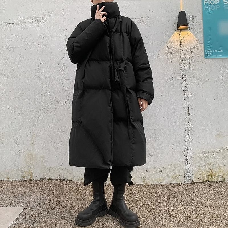 Mens Knee-length Cotton-padded Coat