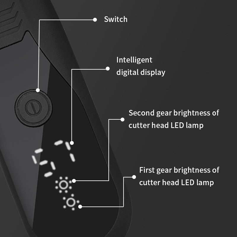 Hair Ceramic Blade LCD Digital Display Push Light Electric Clipper