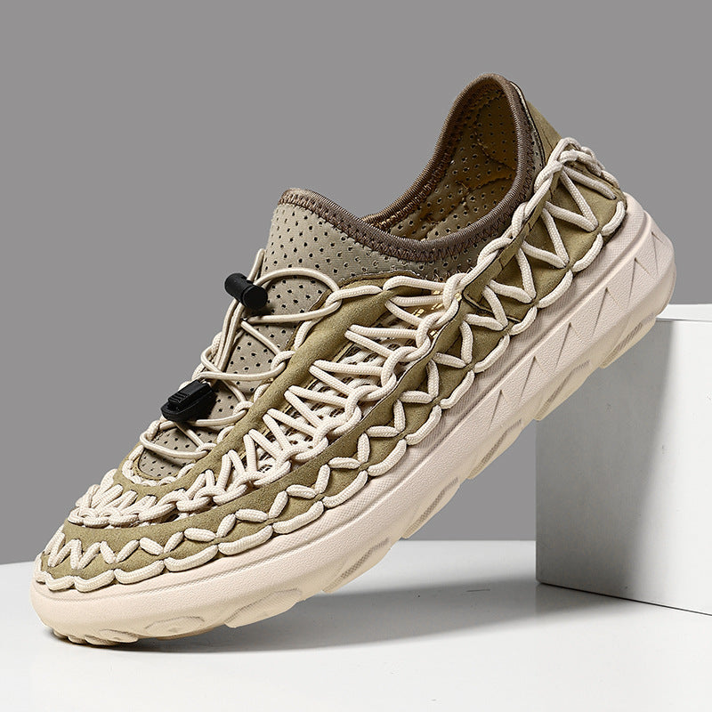 Mens Breathable Openwork Casual Mesh Slip-on Shoes