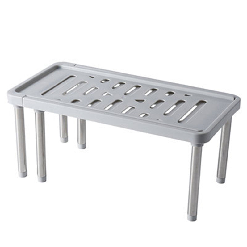 Telescopic cabinet layered shelf organizer