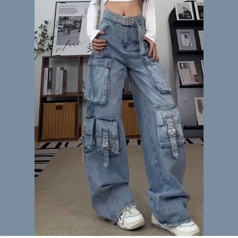 Womens Straight-leg Wide-leg Casual Pants