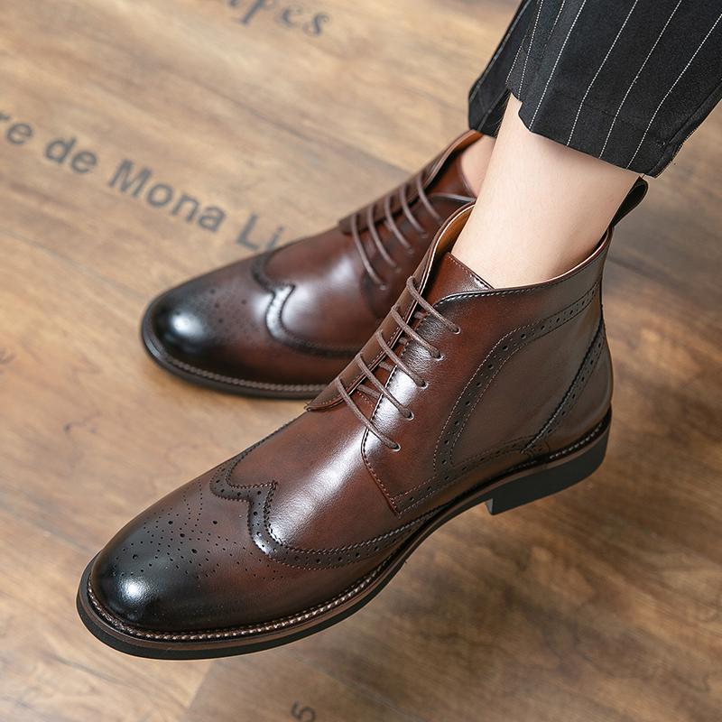 Rubber Brown Winter Boots Man
