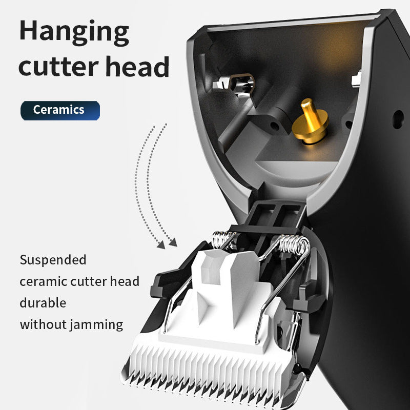 Hair Ceramic Blade LCD Digital Display Push Light Electric Clipper