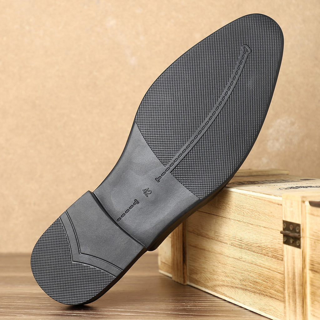 Men's Casual Leather Slippers Without Heel