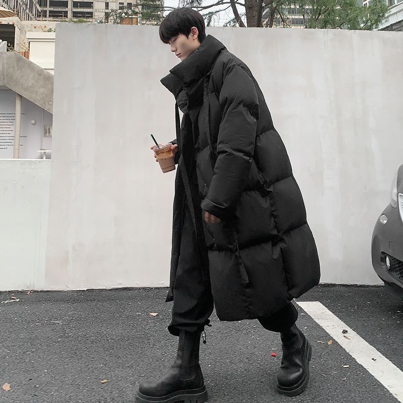 Mens Knee-length Cotton-padded Coat