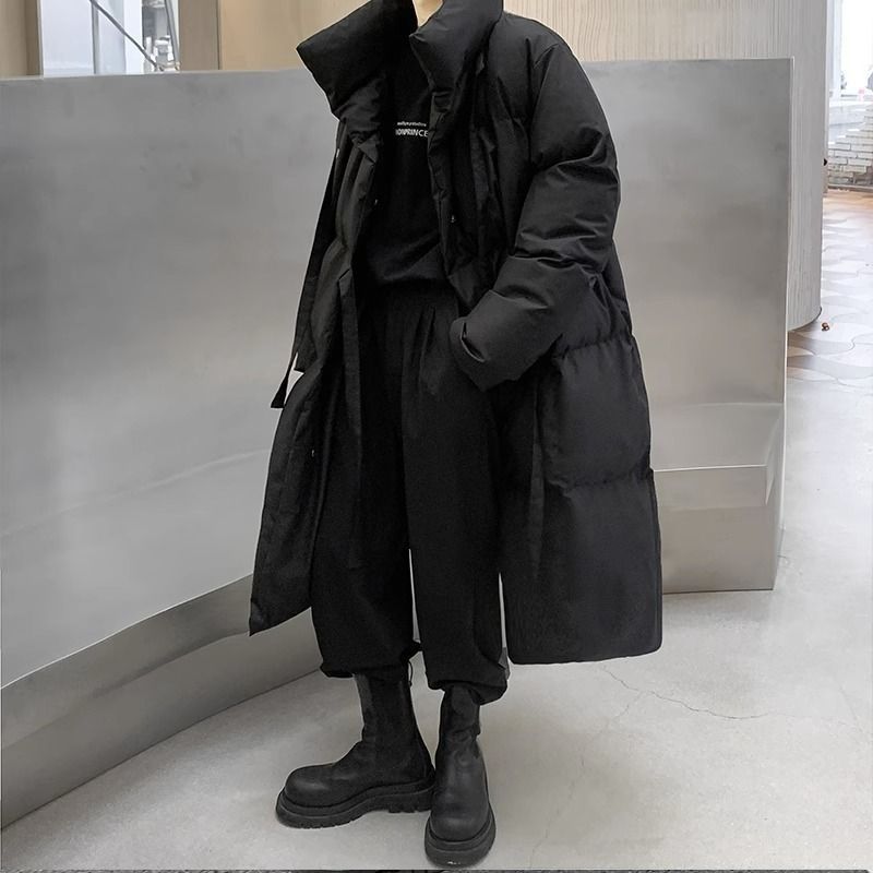 Mens Knee-length Cotton-padded Coat