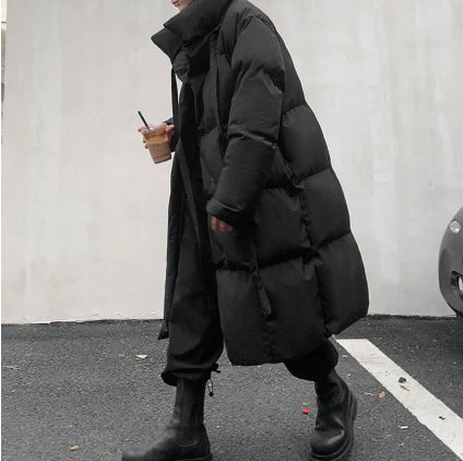 Mens Knee-length Cotton-padded Coat