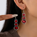 Fashionable And Creative Champagne-Colored Crystal Long Earrings