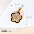 Copper Micro-pave Set Rotating Four-leaf Clover Necklace Pendant