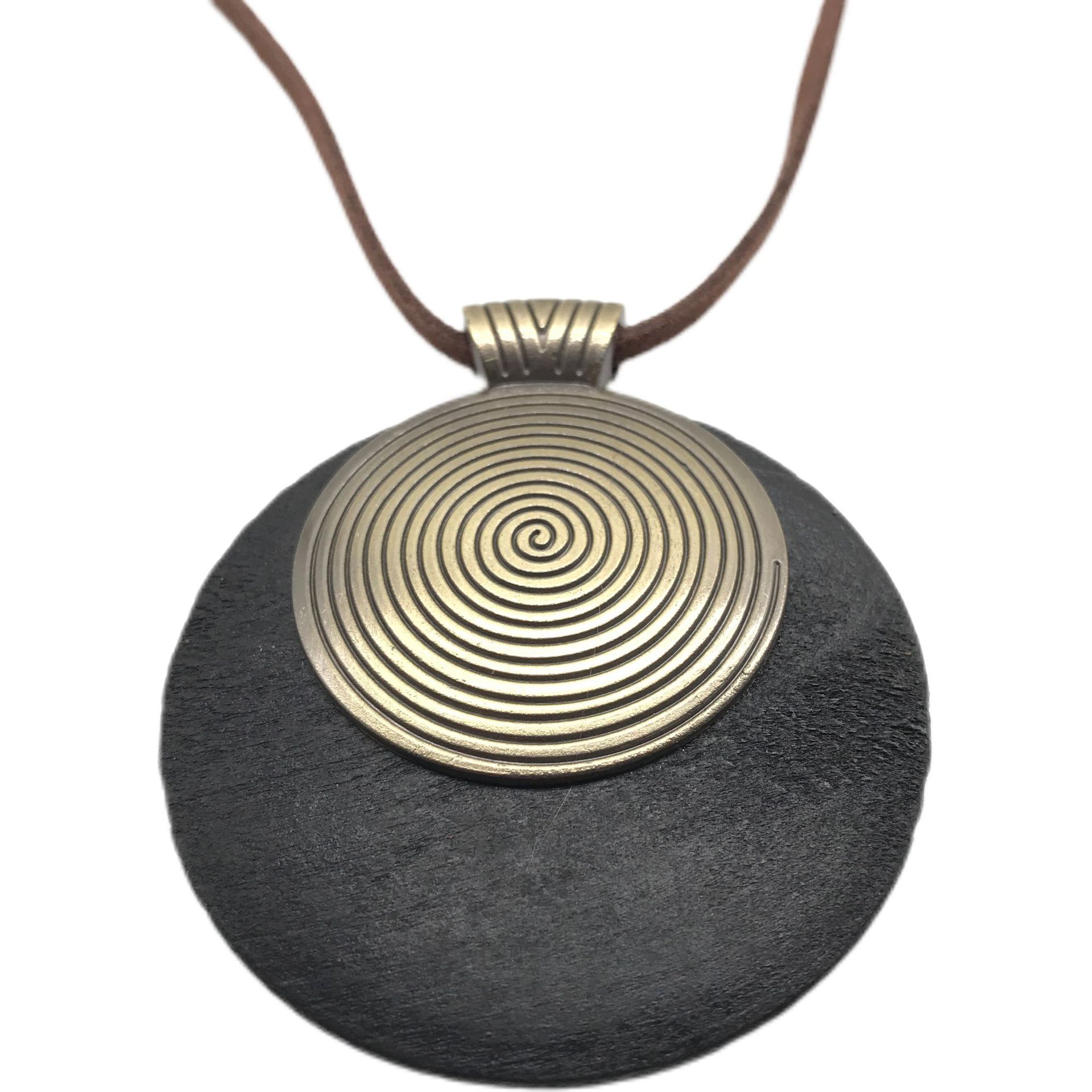 Womens Cotton And Linen Accessories, Simple Wooden Circle Alloy Long Necklace