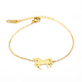 Fashion Gold Stainless Steel Unicorn Horse Charm Bracelet Dainty Silver Chain Bracelets For Women Girls Jewelry Gift
