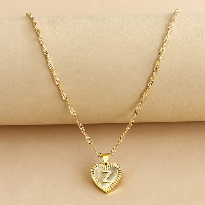 26 English Initial Letter Pendant Necklaces For Women
