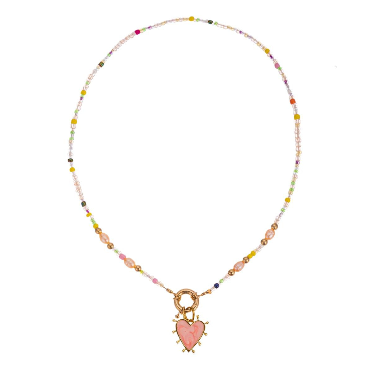 Heart-shaped Bead Pendant Necklace For Women