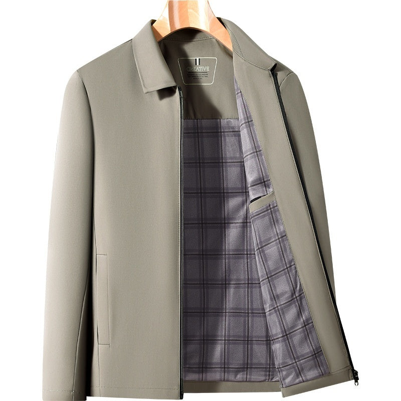 Business-casual Wrinkle-free Solid-color Versatile Mens Jacket