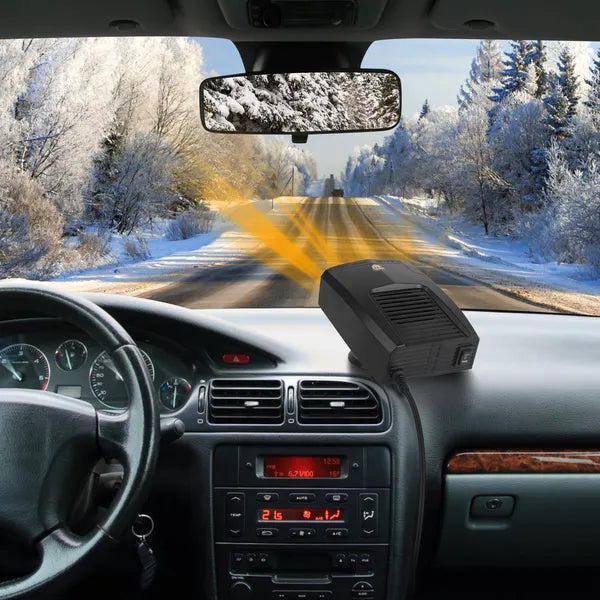 Portable Car Heater Heating Fan 2 In 1 Defroster Defogger Demister Windshield Heater Automotive Cooling Fan With Rotating Base