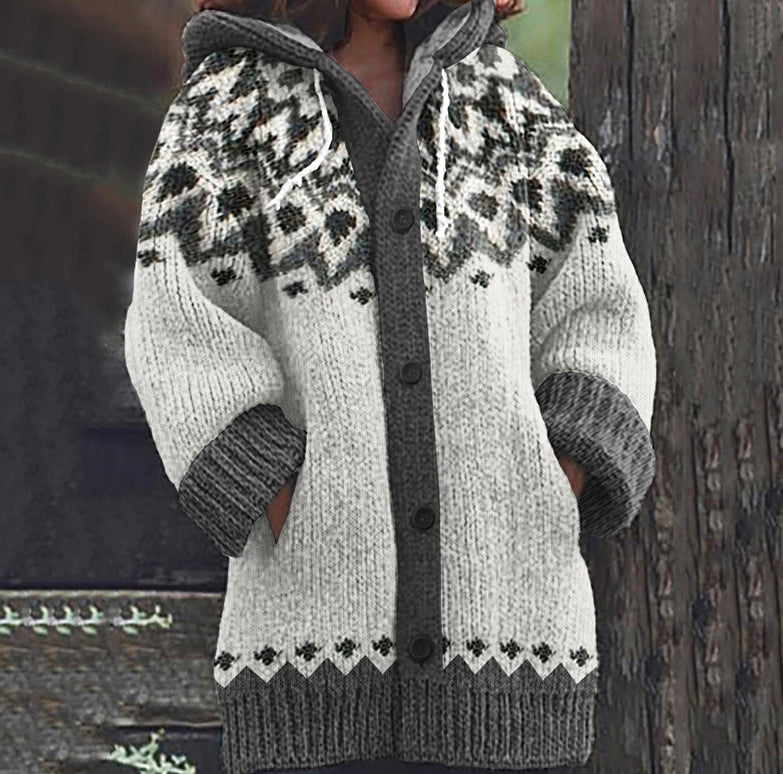 Halloween Animal 3D-Printed Casual Hooded Cardigan Top Coat