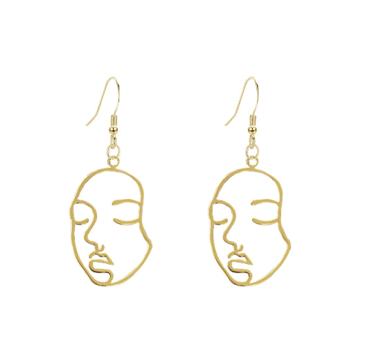 Personalized Metal Hollow-Out Face Earrings