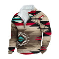 Mens FleeceNeck LongSleeve HalfZip Printed Jacket