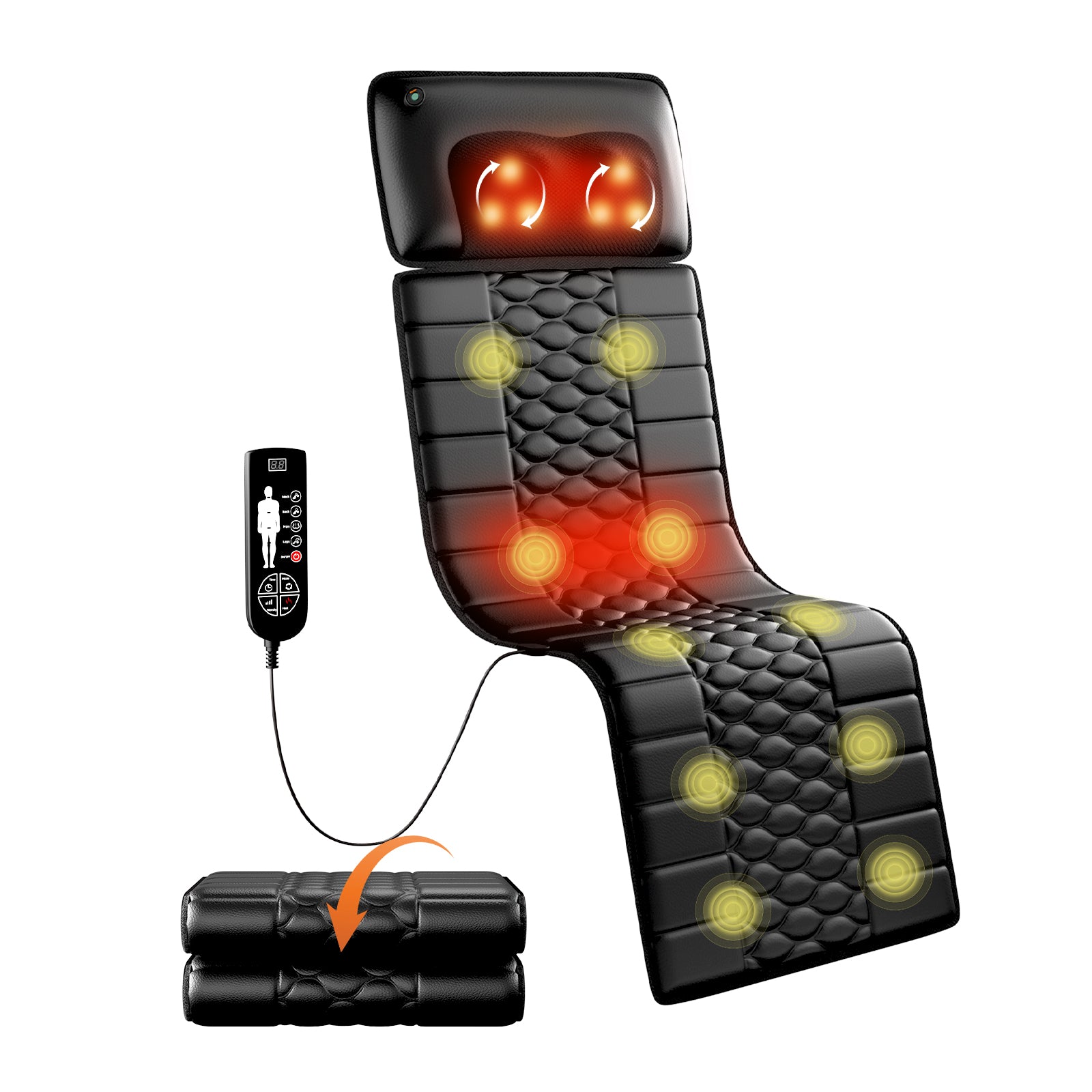 Amazon Restricted Products  Foldable Massage Mattress Controller With Smart Heating And Timer, Perfect For Full-body Relaxation At Home, Portable And Convenient For Home Use