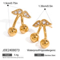Stainless Steel Cherry Necklace Cute Earrings Ornament Women