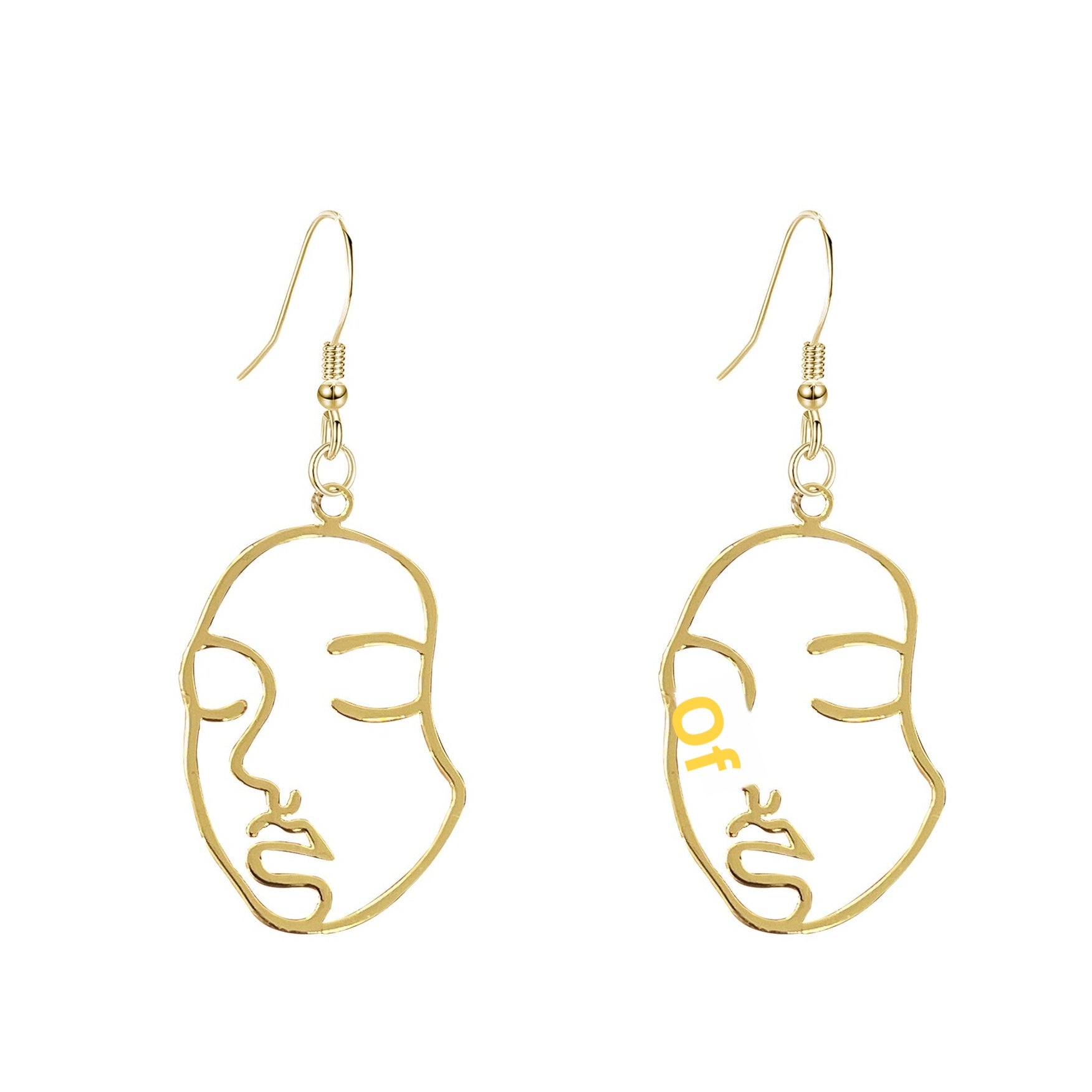 Personalized Metal Hollow-Out Face Earrings