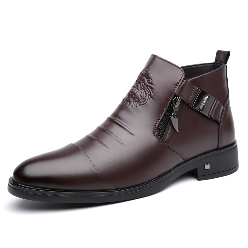 Trendy Retro Wide-fit Ankle Boots With Side Chains