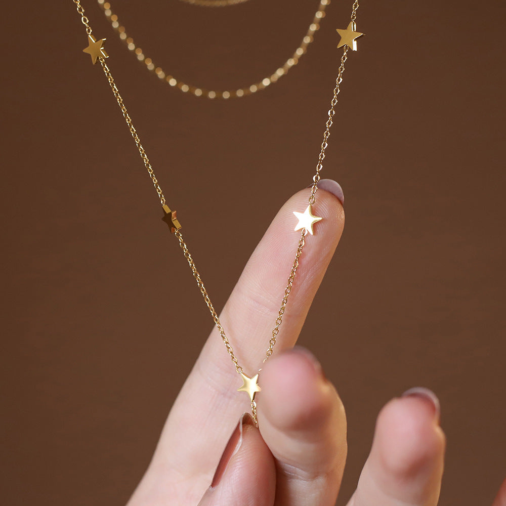 XL590 European And American Style Popular Bohemian Star Personalized Clavicle Chain