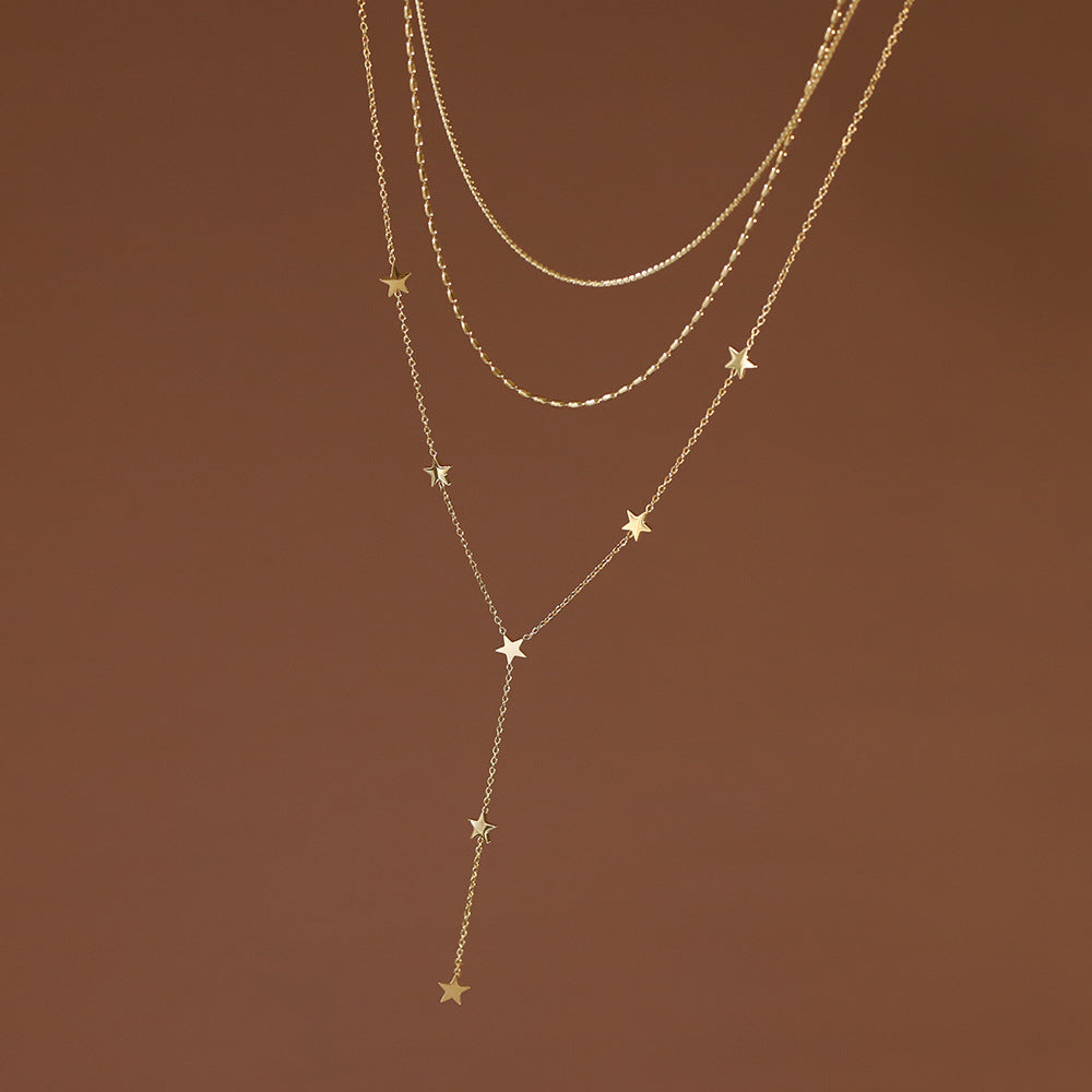 XL590 European And American Style Popular Bohemian Star Personalized Clavicle Chain